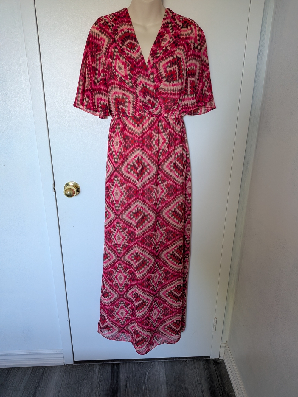 Women’s Pink Patterned Maxi Dress